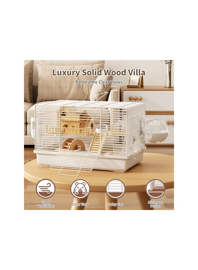 قفص هامستر متعدد الاستخدامات 9 في 1، موطن فاخر شامل مع مجموعة مكونة من 9 قطع، تصميم كامل للعرض، مساحة لعب صغيرة قابلة للتخصيص ملحقة مع جميع الملحقات اللازمة، مثالي للهامسترات، القنادس، والجربيل. - Image 3